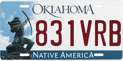 OK license plate 831VRB