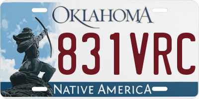 OK license plate 831VRC