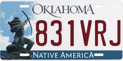 OK license plate 831VRJ