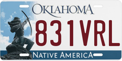 OK license plate 831VRL