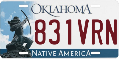 OK license plate 831VRN