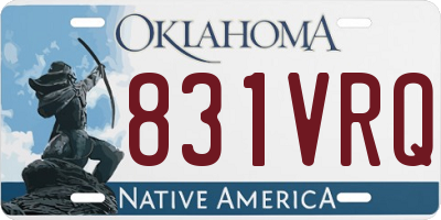 OK license plate 831VRQ