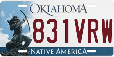 OK license plate 831VRW