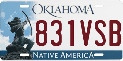 OK license plate 831VSB