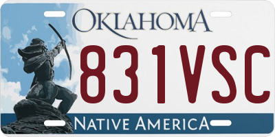 OK license plate 831VSC