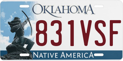 OK license plate 831VSF
