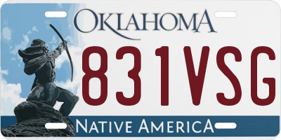 OK license plate 831VSG