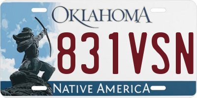 OK license plate 831VSN