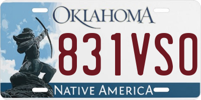 OK license plate 831VSO