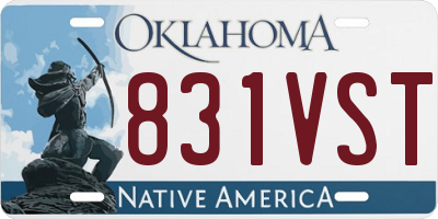 OK license plate 831VST