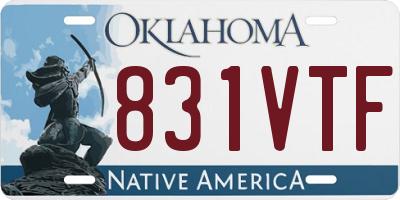 OK license plate 831VTF