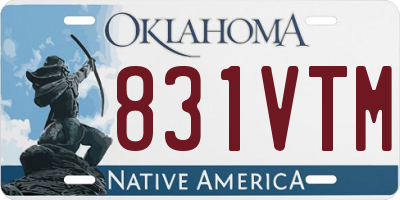 OK license plate 831VTM
