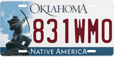 OK license plate 831WMO
