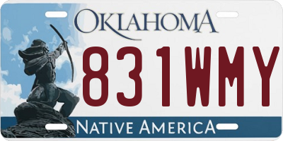 OK license plate 831WMY
