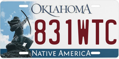 OK license plate 831WTC