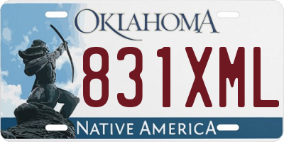 OK license plate 831XML