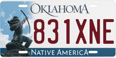 OK license plate 831XNE