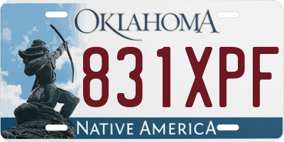 OK license plate 831XPF