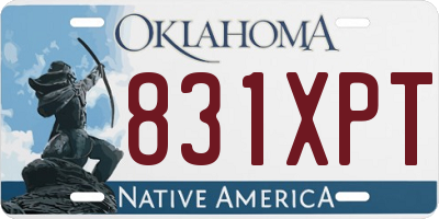 OK license plate 831XPT