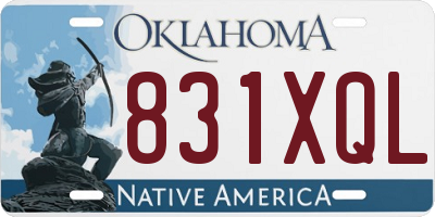 OK license plate 831XQL