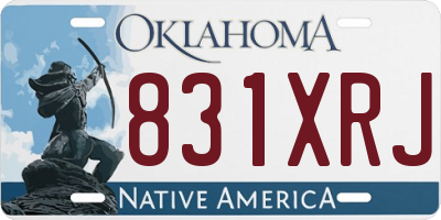 OK license plate 831XRJ