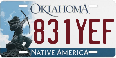 OK license plate 831YEF