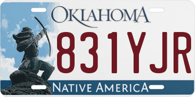 OK license plate 831YJR
