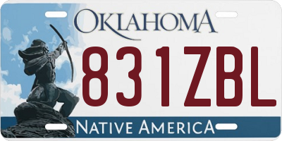 OK license plate 831ZBL