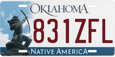 OK license plate 831ZFL