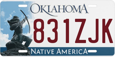 OK license plate 831ZJK