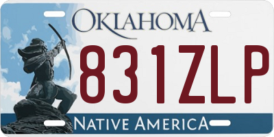 OK license plate 831ZLP