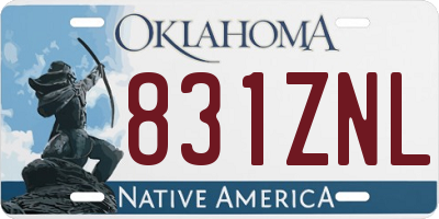 OK license plate 831ZNL