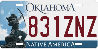 OK license plate 831ZNZ