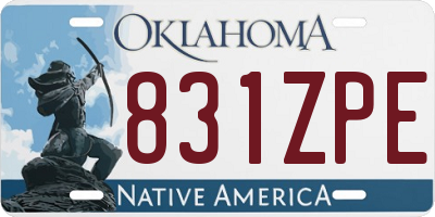 OK license plate 831ZPE