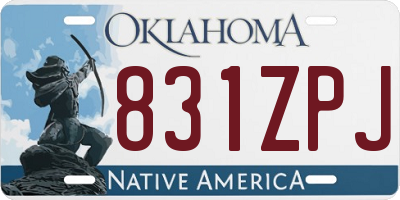 OK license plate 831ZPJ
