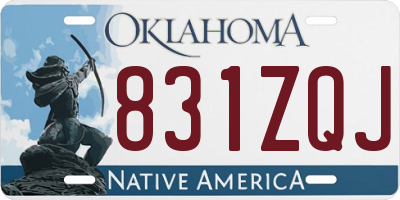 OK license plate 831ZQJ