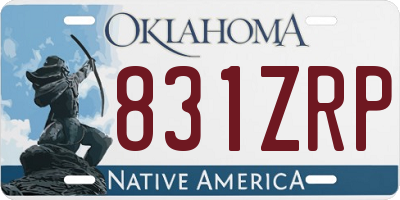 OK license plate 831ZRP