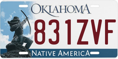 OK license plate 831ZVF