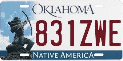 OK license plate 831ZWE