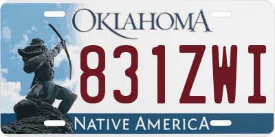 OK license plate 831ZWI