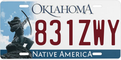 OK license plate 831ZWY