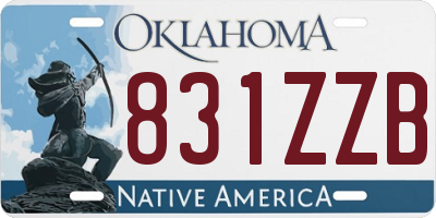 OK license plate 831ZZB