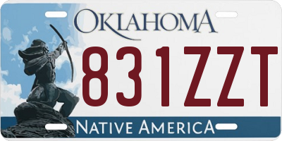 OK license plate 831ZZT