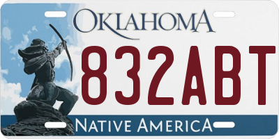 OK license plate 832ABT