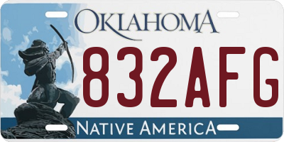 OK license plate 832AFG