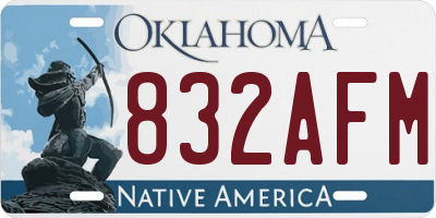 OK license plate 832AFM