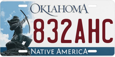 OK license plate 832AHC