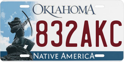 OK license plate 832AKC