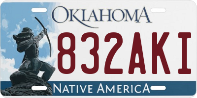 OK license plate 832AKI