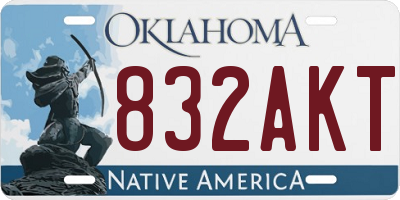 OK license plate 832AKT